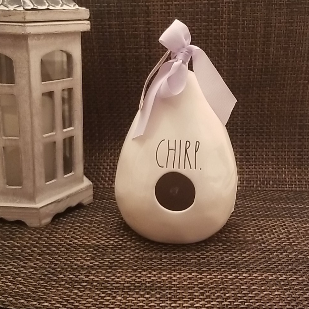 Rae Dunn "Chirp" Teardrop Ceramic Birdhouse. NWT.